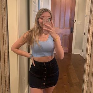 True Craft Jean Button Up Skirt